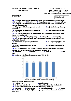 Đề thi thử THPT lần 1 môn Địa lý năm 2020 - Mã đề 109 - Sở giáo dục và đào tạo Hải Phòng